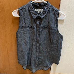 Madewell button down sleeveless shirt